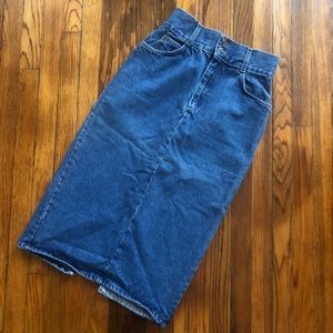 Vintage Denim Midi Skirt